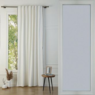 Febronie Cortina con pasadores algodón blanco / negro 140x260