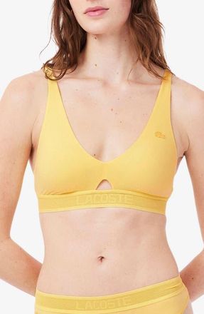 Lacoste Cutout Wireless Microfiber Bra in Yellow at Nordstrom, Size Xx-Small