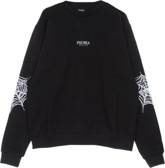 Phobia Archive Cobweb Print Crewneck - Heren - Sweatshirts - Zwart - M - Katoen - Hoodies & sweatvesten