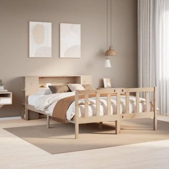 vidaXL Cama Con Estanter&iacute;a Sin Colch&oacute;n Madera Maciza De Pino 160x200cm Vidaxl