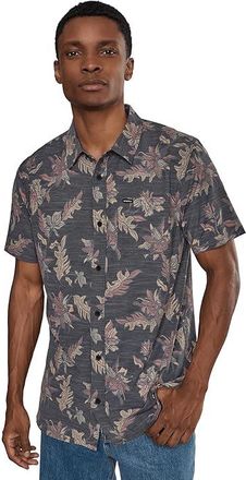 O'Neill UPF Slub Standard Short Sleeve Woven Shirt Mens Clothing Black : 2XL, Cotton/Elastane/Polyester