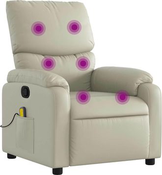 vidaXL Vidaxl - Sill&oacute;n Reclinable De Masaje Cuero Sint&eacute;tico Crema