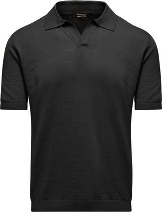 Bomboogie Linnen en Katoen Polo Trui - Heren - Truien - Zwart - Maat: 3XL Katoen
