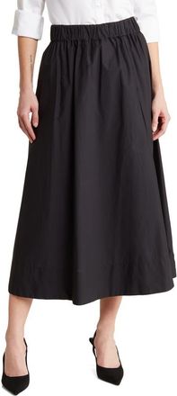 Ellen Tracy Cotton Poplin Skirt in Black at Nordstrom Rack, Size X-Small