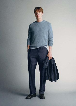 Mango SWEATER CACTUS celeste - Uomo - XXL - MANGO MAN