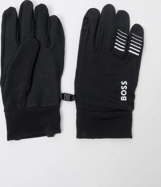 HUGO BOSS Mens BOSS Green Mens Running Gloves 50548925 - Black 001 - Size: L