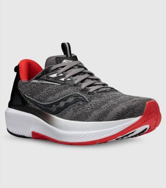 Saucony Mens Echelon 9 Shoe In Charcoal/redsky