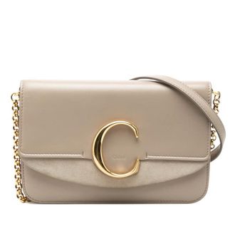 Chlo&eacute; Pre-owned Chloe Calfskin and Suede C Clutch With Chain Ladies 1SLULTXFI99JLQQL