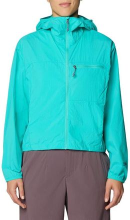 Mountain Hardwear Wind Veil Hooded Jacket in Aqua Marina at Nordstrom, Size X-Large