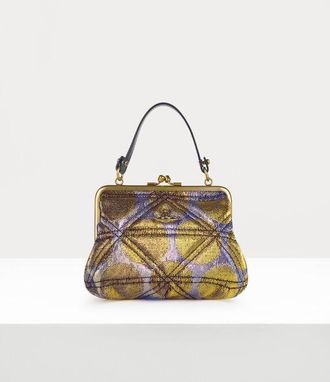 Vivienne Westwood Granny Frame Purse Quilted Re-lurex Gold One Size Women