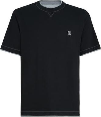 Brunello Cucinelli T-shirt with faux-layering in Black at Nordstrom, Size Xxx-Large Eu