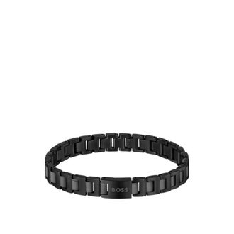 BOSS Black-plated cuff with logo closure