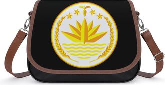 Generic National Emblem of Bangladesh Small Womens Crossbody Bags Shoulder Handbag with Adjustable Strap for Travel