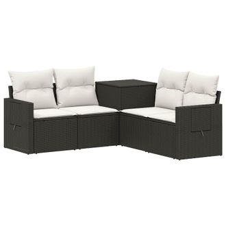 vidaXL Set Di Divani 5 Pz Nero E Bianco Crema Vidaxl