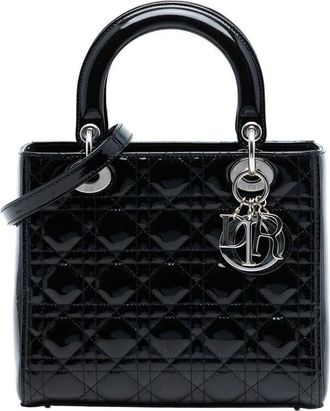 Dior Pre-owned Dior Medium Patent Cannage Lady Dior 13-BO-0192