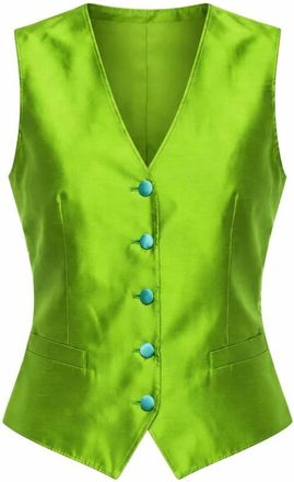 Dolce & Gabbana Gilet in Seta ed Elastan - - Jackets - Donna - Verde - S