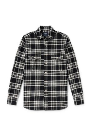 Drake's Checked Cotton-Flannel Shirt
