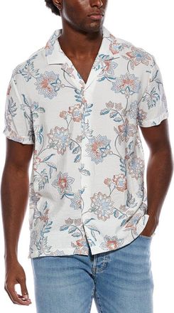 Vintage Summer Swimwear Vintage Summer Printed Textured Camp Shirt