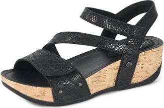 Bussola Womens Faiga Wedge Sandal In Serpelle I Nero