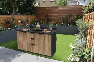 Keter Mueble Compact Outdoor Kitchen Para Barbacoa Marron De Resina Keter