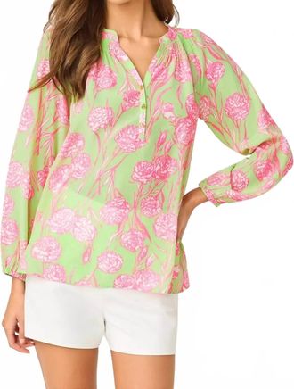 Lilly Pulitzer Elsa Silk Top In Pistachio Macaron Alina