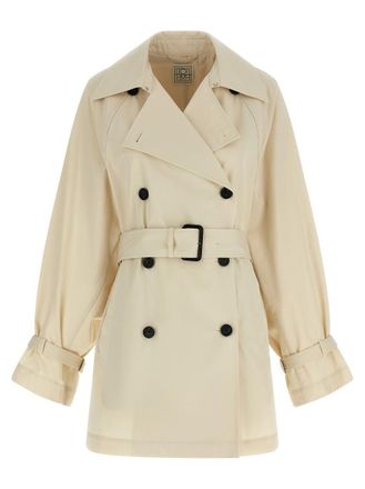 Toteme Cream Notched-Lapel Trench Coat