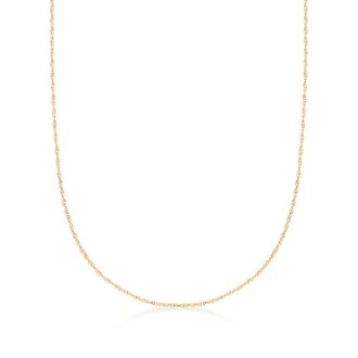 Ross-Simons Italian 1mm 14kt Yellow Gold Rope-Chain Necklace