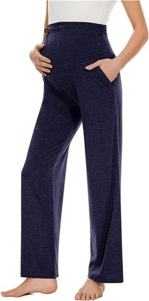 Generic Maternity Womens Casual Pants Over Bump Stretchy Comfortable Lounge Yoga Pants Solid Color Skinny Fit Stretch Lounge Jogging Trousers Comfortable Long