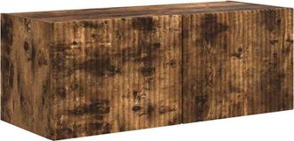 vidaXL Mueble De Tv Montado En La Pared Roble Ahumado Vidaxl