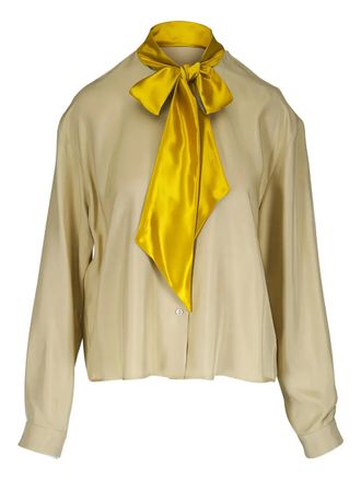 Marni tie-neck shirt - Neutrals