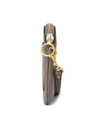 Tory Burch Womens Perry Bombe Clutch Gray Leather