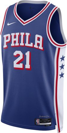 Nike Joel Embiid Philadelphia 76ers Icon Edition Nike Mens Dri-FIT NBA Swingman Jersey in Blue | DX8620-401