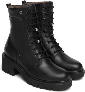 Nero Giardini Block Heel Combat Boot in Black at Nordstrom, Size 36