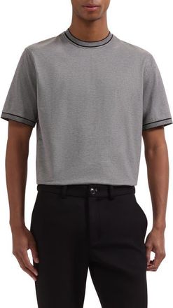 Bugatchi Crewneck Pima Cotton T-Shirt in Black at Nordstrom, Size Xx-Large