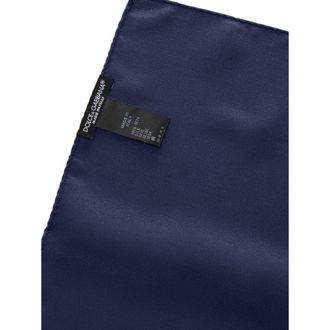 Dolce & Gabbana Mens Blue Silk Pocket Square Accessory