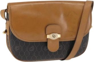 Dior Pre-owned Cross Body Bags, female, Brown, Size: ONE SIZE Pre-owned Vintage Honeycomb Shoulder Bag
