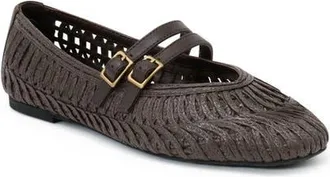 Reiss Elizabeth Mary Jane Flat in Chocolate at Nordstrom, Size 10.5Us