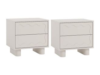 Vente-Unique Juego de 2 mesitas de noche - 2 cajones - MDF - Beige - ANEZA