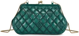 OLD TREND Petunia Small Quilted Leather Crossbody in Teal at Nordstrom