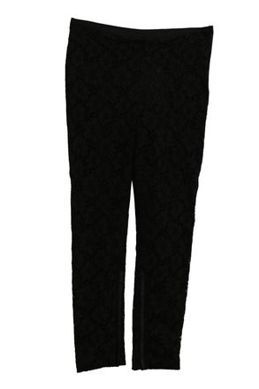 Mario Valentino Valentino Lace Pants With Side Zip in Black Viscose