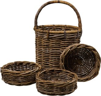 Novità Home Cestas de mimbre - cesta con asa con 3 cestas set 1/4