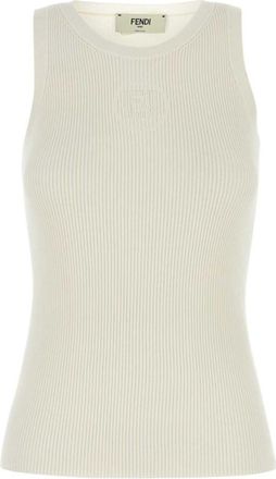 Fendi White silk and cotton top