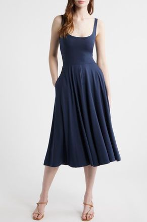 Reformation Rou Jersey Midi Dress in Midnight at Nordstrom, Size X-Small
