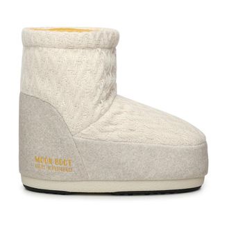 Moon Boot Schoenen, Dames, Beige, 39 EU, Wol, Icon Low No Lace Knit Boots