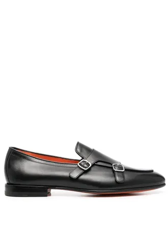 Santoni Monks in pelle - Nero