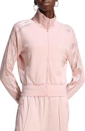 adidas Originals Firebird Lace Track Jacket in Sandy Pink at Nordstrom, Size Large