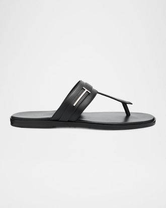 Tom Ford Men & apos;s Leather Thong Sandals