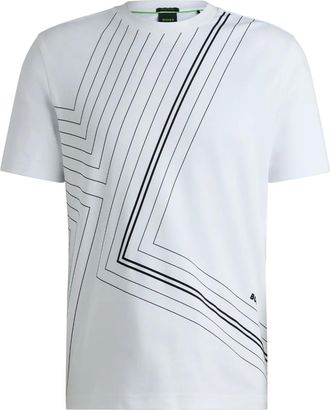 BOSS fineline artwork T-shirt - White