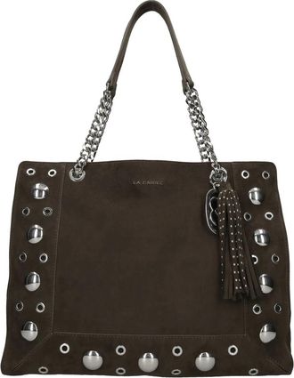 La Carrie Etnische Su&egrave;de Shopper - Dames - Shoppers - Groen - ONE Size - Su&egrave;de - Tassen