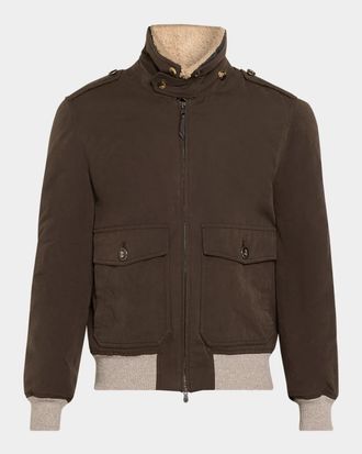 Brunello Cucinelli Men & apos;s Water-Resistant Shearling-Lined Bomber Jacket